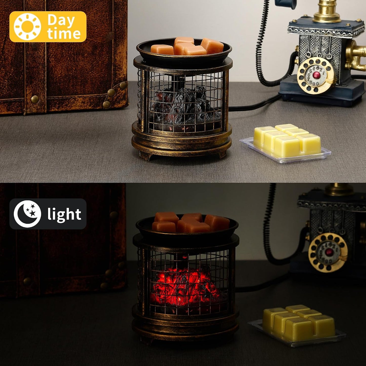MOAFINA Wax Melt Warmer with Timer,Campfire Wax Warmer,4-in-1 Oil Burner Electric Candle Wax Warmer,Wax Warmer for Scented Wax Melts,Wax Melter Fragrance Warmer for Home Office Bedroom Gifts & Decor