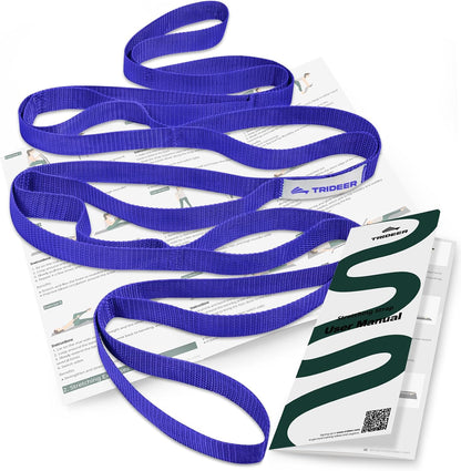 Trideer Stretching Strap with Loops for Physical Therapy,Non-Elastic