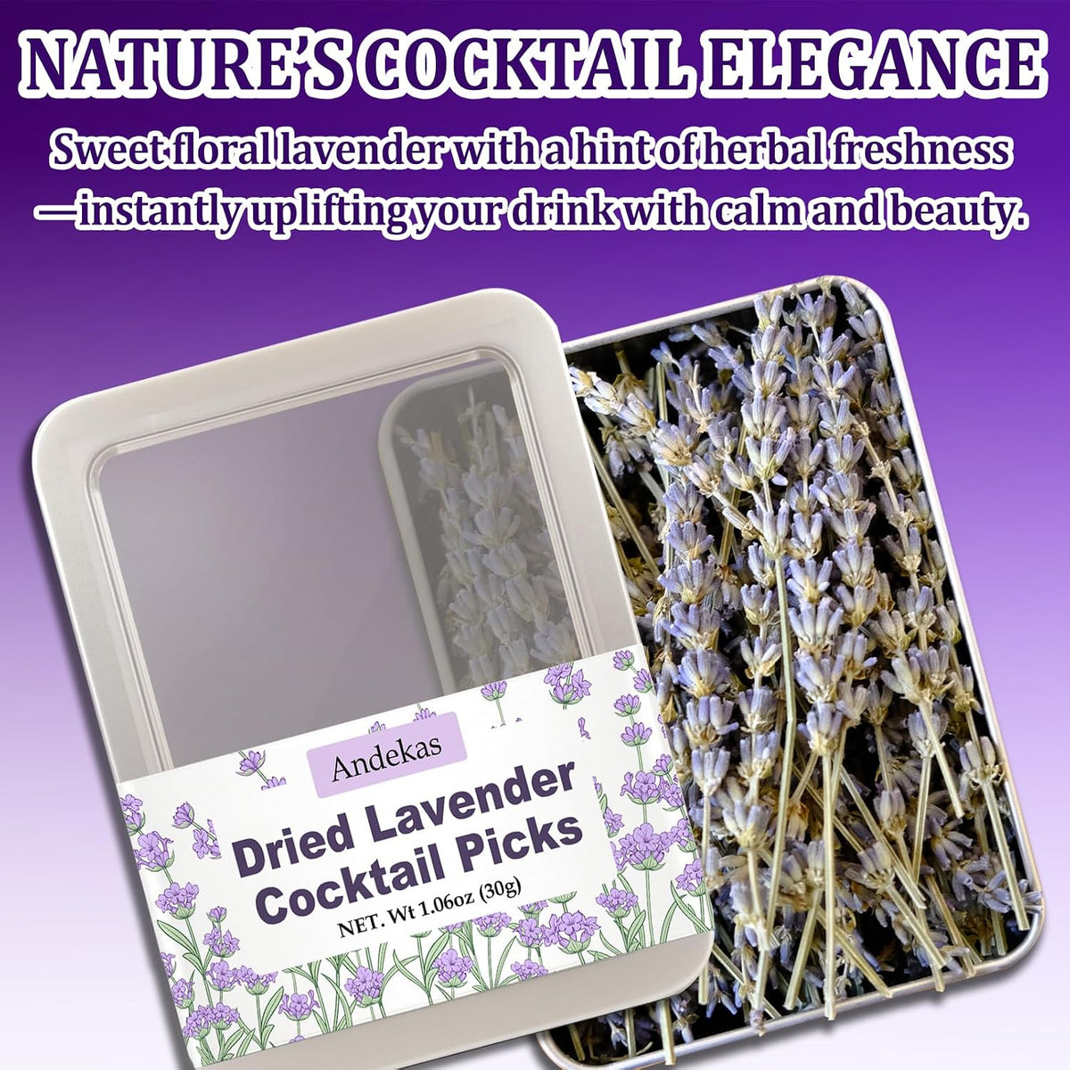 110+ Edible Dried Lavender Sprigs for Cake Decorating & Cocktail Garnish