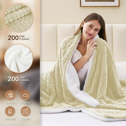 Homemate Electric Heated Blanket Twin - 62"x84" Heating Bed Blankets Throw with 10 Heating Levels 8 Hours Auto Off Fast Heating Over-Heated Protection Ultra Soft Warm Flannel ETL Certified Grey - Colors A