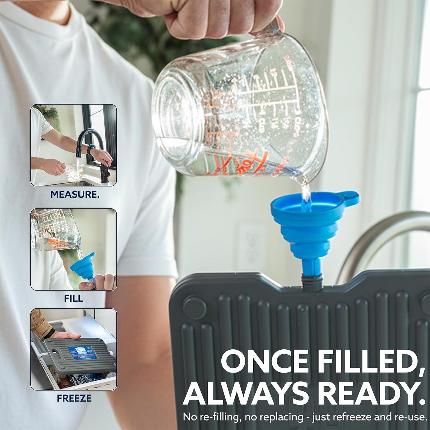Cooler Shock Ice Packs - Reusable, Premium, Large Pack and Lunch Set for Long Term Use - Cools Faster Than Ice - Cooler Accessories