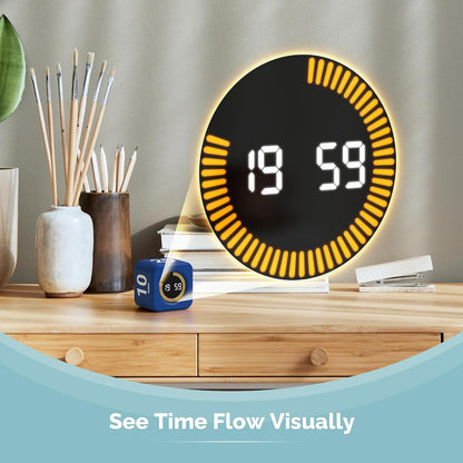 KADAMS Pomodoro Timer Visual - Productivity Pomodoro Cube, 5/10/25/50 Min Countdown & Countup, Silent – Ideal for Work Study Cook Workout Kitchen School Classroom Office ADHD Gift Kids (1, Black)