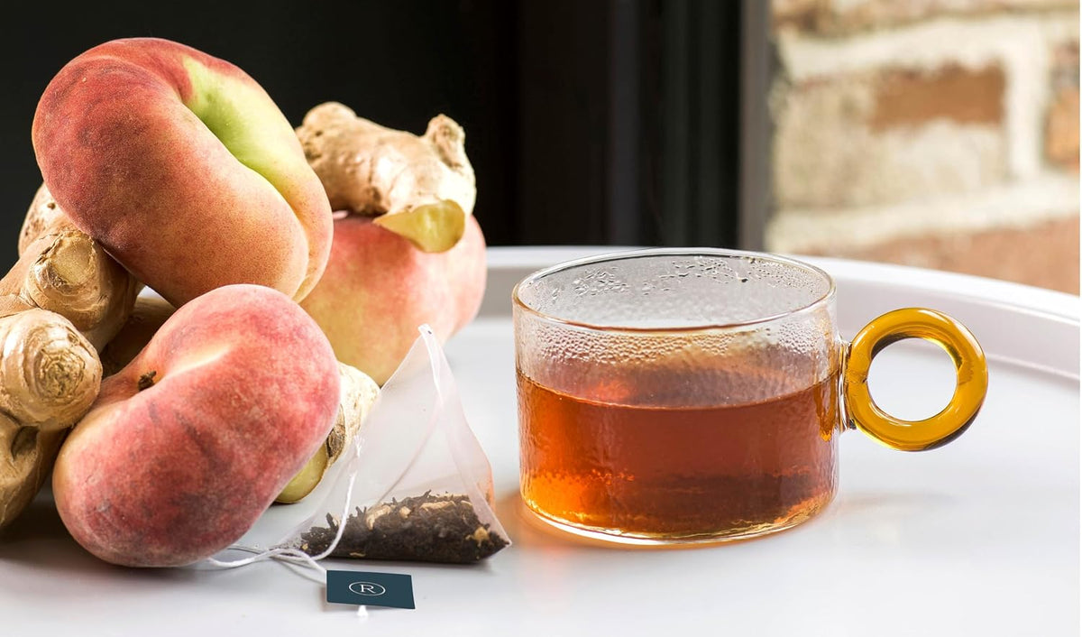 REVOLUTION TEA® Sweet Ginger Peach Black Tea [THE ORIGINAL] – Spanish White Peach & Ginger – Premium Full Leaf Tea – Biodegradable Infuser Tea Bags – Flavored Black Tea – 20 Bags