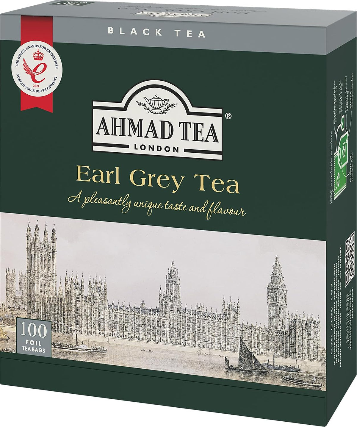 Ahmad Tea Earl Grey foil teabags, 100 Count