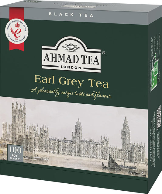 Ahmad Tea Earl Grey foil teabags, 100 Count