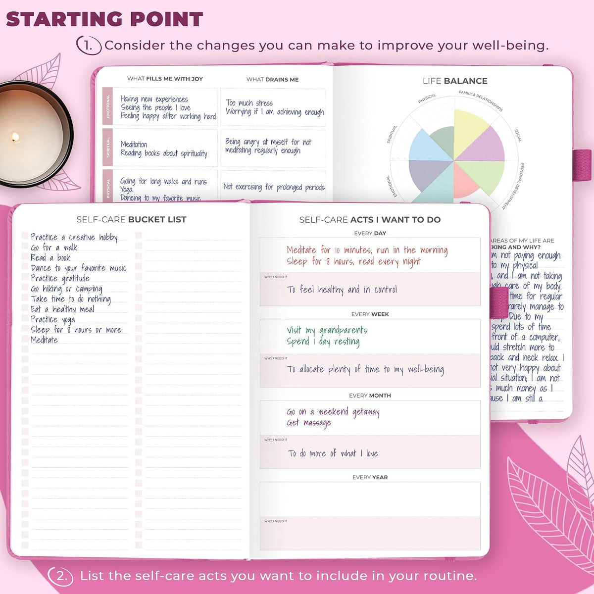 Clever Fox Self-Care Journal for Women, Daily Planner 5.8x8.3 Aquamarine