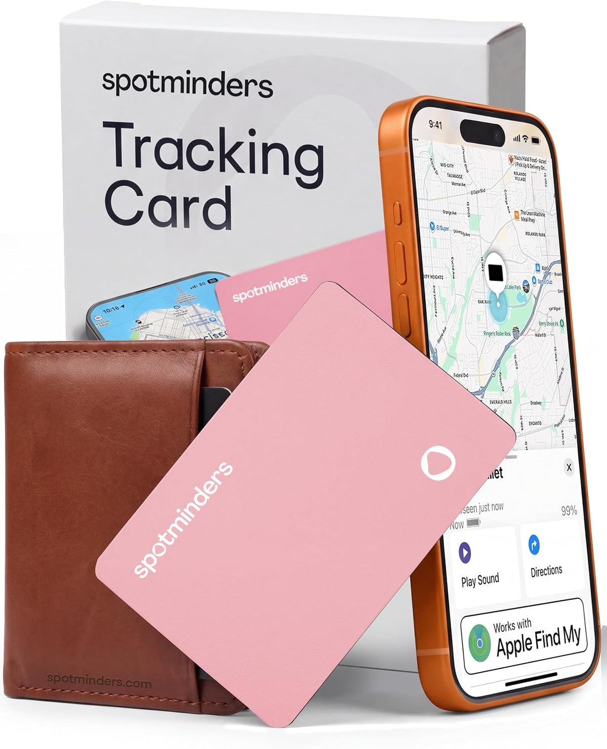 SPOTMINDERS Apple MFi Certified Wallet Tracker PRO Works with Apple Find My IP68 Rechargeable Tracking Card for Wallet Luggage Passport 0.07in Slim Credit Card Design Item Finder