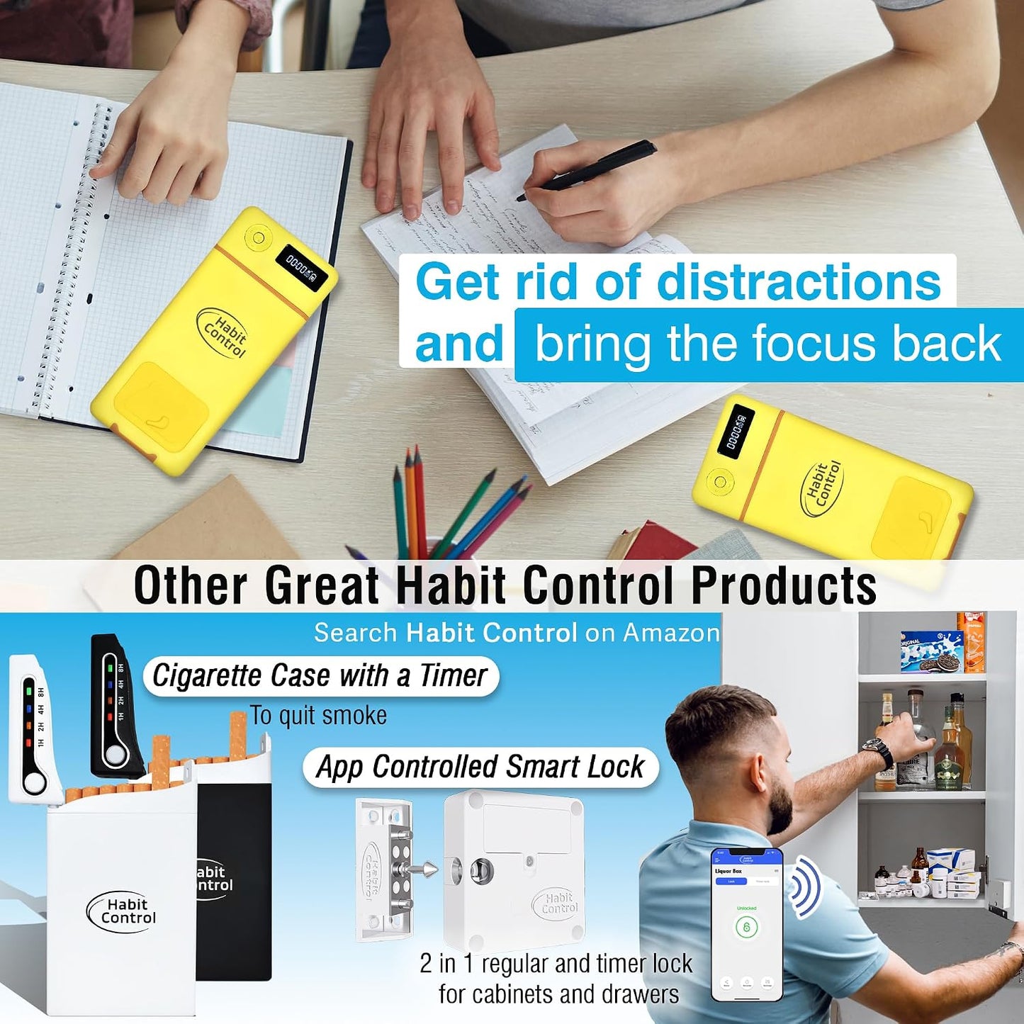Cell Phone Lock Box with Timer for Self-Discipline, Portable Time Lock Box Suitable for iPhone and Android Smartphones, Phone Jail Box with Timer to Reduce Screen Time, Mindfulness Gift