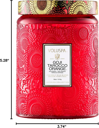 Voluspa Baltic Amber Candle, 18 oz, Coconut Wax Blend, Scented Candles for Home, 100 Hour Burn Time, Candle Jar