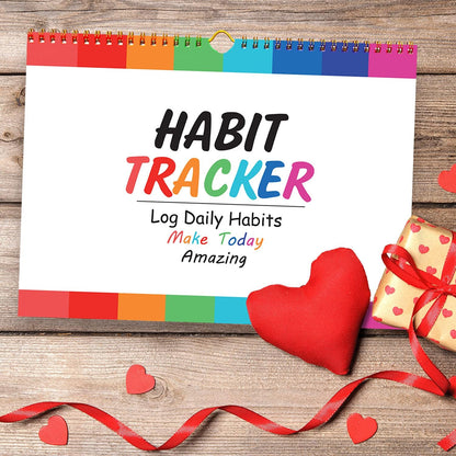 gisgfim Habit Tracker Calendar Motivational Habit Tracking Journal Inspirational Goal Planner with Spiral Binding Beautiful Weekly Undated 12+2 Month Journal