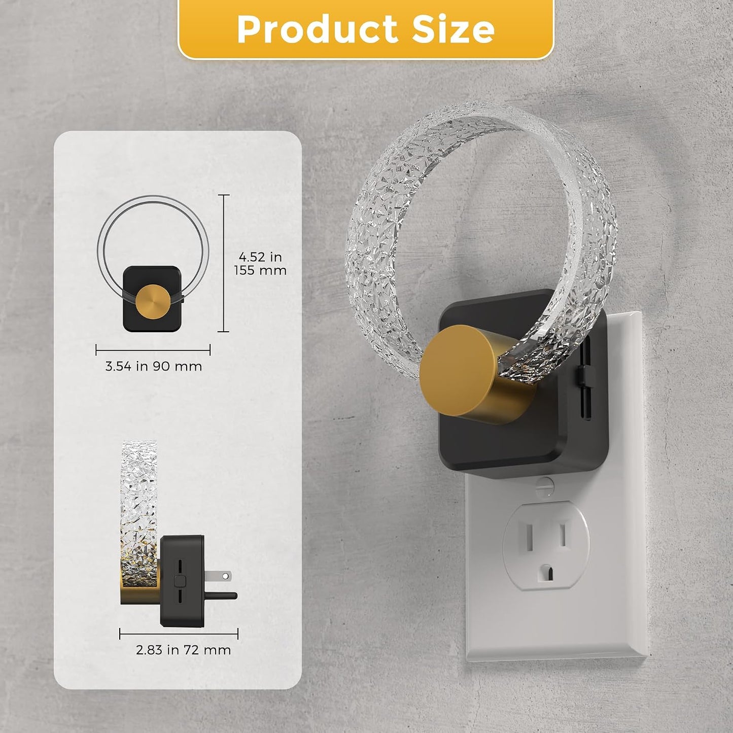 L LOHAS LED Night Light, Dimmable Night Lights Plug into Wall, Automatic Night Lights Plug in with Auto Light Sensor,Adjustable Brightness Amber LED Night Light, for Bedroom Hallway Home Decor