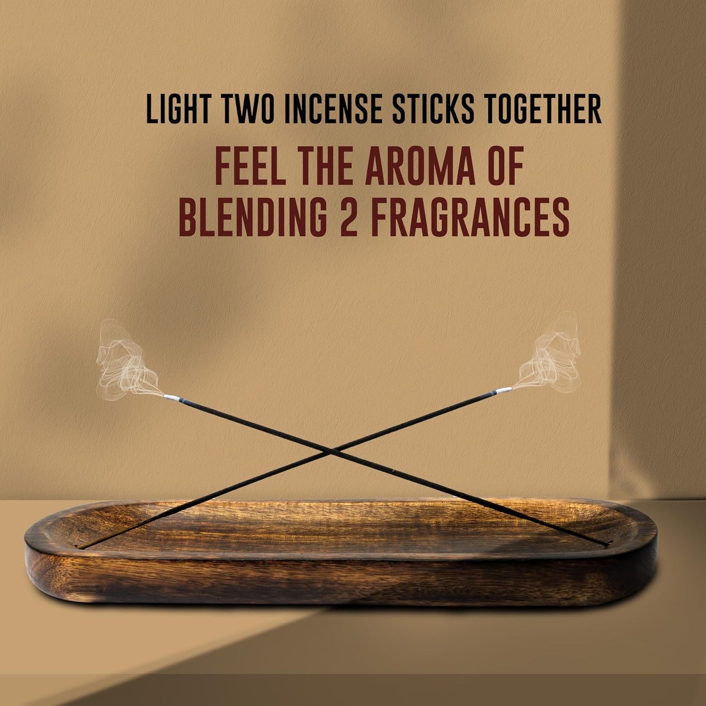 raajsee Wooden Rosewood Incense Holder - Incense Burner - Ash Catcher - Incense Stick Holder - Meditation & Yoga - Great Gift for Any Occasion Size 11x4 inch (Seven Chakra White)