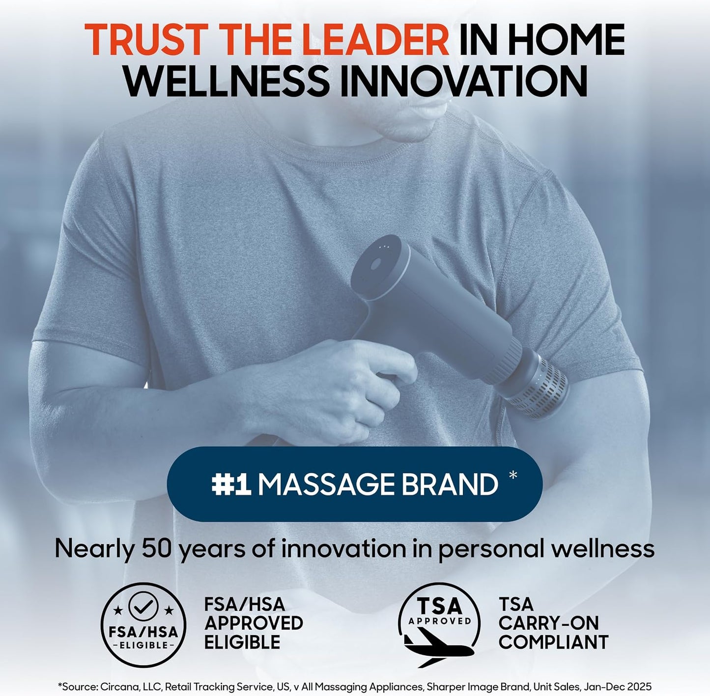 Sharper Image Powerboost Versa Heat & Cold Therapy Percussion Massage Gun