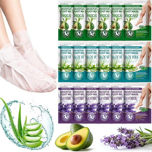 3 Pcs Foot Peeling Mask & 5 pcs Moisturizing Foot Mask ,Exfoliator Peel Off Calluses Dead Skin Callus Remover, Dry Skin Moisturizer for Soft Smooth Touch Feet,Foot Care Spa Peeling Gifts for Women Men