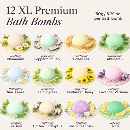 XXXL Bath Bombs for Women Gift Set, 7 Pack, Spa Scents, Adelegourdain | 7 Scents - Arrives in Gift Box - XXXL (200g) - Long-lasting Fizz & Scent - Non-Staining - For Birthdays, Mothersday and More