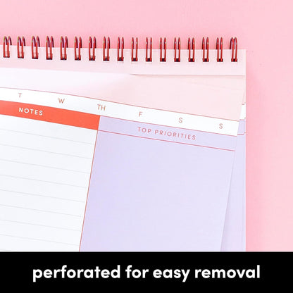 PAPERAGE To Do List Notepad, Daily To Do List Notebook, 60 Double-sided Tear-off Sheets, 1 Pack, 6.5" x 9.5", Undated Daily Planner Checklist for Office, School or Home (Pastel Rainbow Stripe)