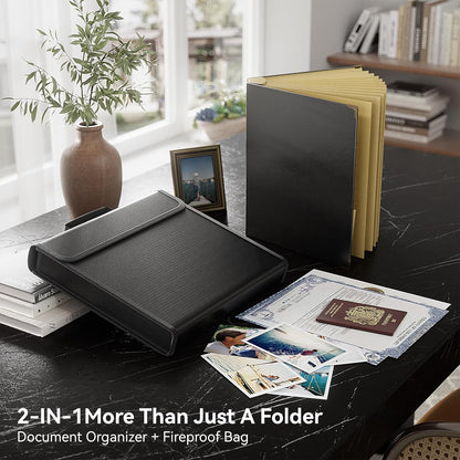 ABC life Important Document Organizer, Black