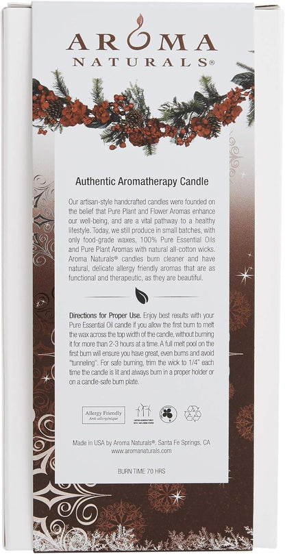 Aroma Naturals Essential Oil Orange and Lemongrass Scented Pillar Candle, Ambiance, 2.5 inch x 4 inch, Yellow