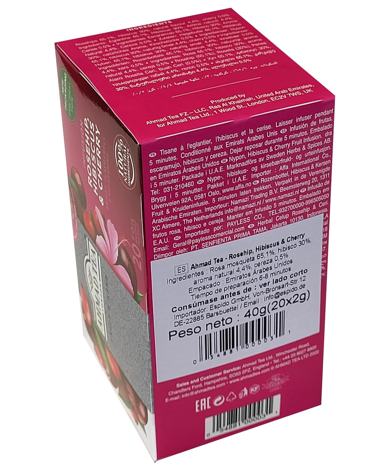 Ahmad Tea Herbal Tea, Camomile, Honey, & Lavender 'Sleep' Natural Benefits Teabags, 20 ct (Pack of 1) - Decaffeinated & Sugar-Free