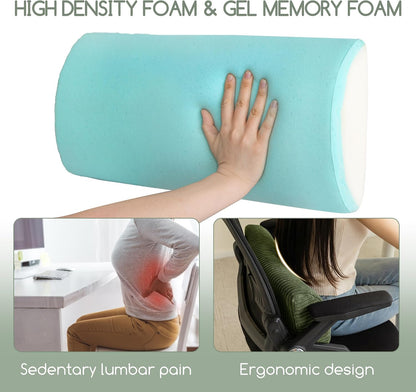 HIGOGOGO Lumbar Support Pillow for Recliner Chair/Accent Chair/Couch, Memory Foam Back Support Cushion for Elderly, Recliner Cushions for Back Rest, Pain Relief, Reading, Washable Cover, Dark Grey