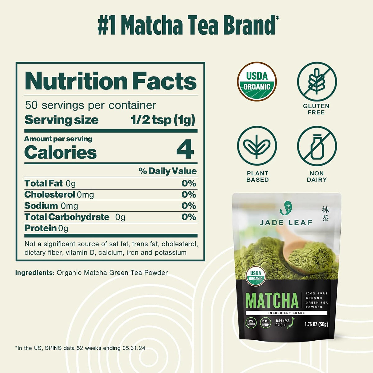 Jade Leaf Ceremonial Grade Matcha Powder, 30g / 1.06oz Tin