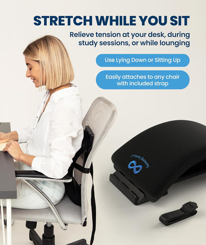 Everlasting Comfort Lumbar Support Board Back Stretcher for Lower Pain Relief - Adjustable Spine Decompression with 88 Acupressure Nodes - Back Cracking Device with Chair Strap for Posture Correction