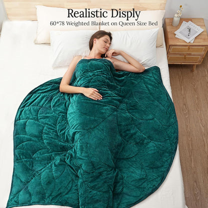 Kaisa Weighted Lap Blanket 7 lbs 41" x 53", Cozy Luxury Crystal Velvet Small Weighted Blanket for Adults, Portable Travel Weighted Blanket for Relaxation, All-Season Blanket, Machine Washable, Green