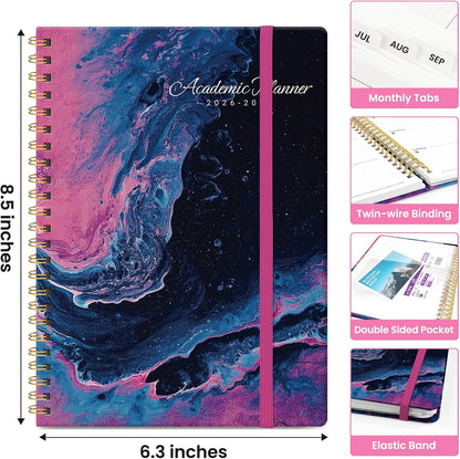 Planner 2026-2027, Jul 2026-Jun 2027 Academic Monthly & Weekly Planner - Colors B