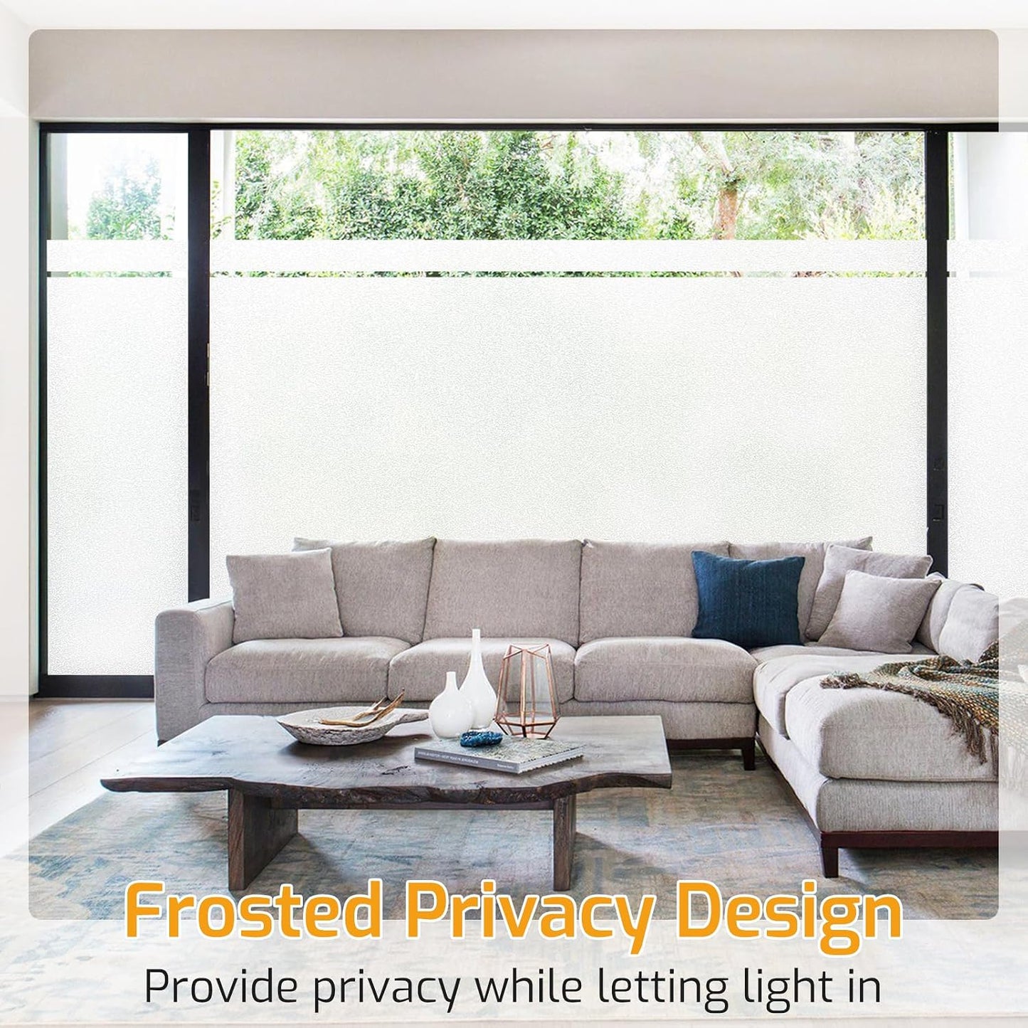 LUTE Blackout Window Film, Window Tint for Home Privacy, 17.5" x 78.7"