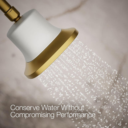 KOHLER 33631-Y-BN Cinq Round Single-Function Filtered Showerhead, Five-Layer Filtration, 2.5 GPM, Full Coverage Spray, Premium Durable Material, Vibrant Brushed Nickel
