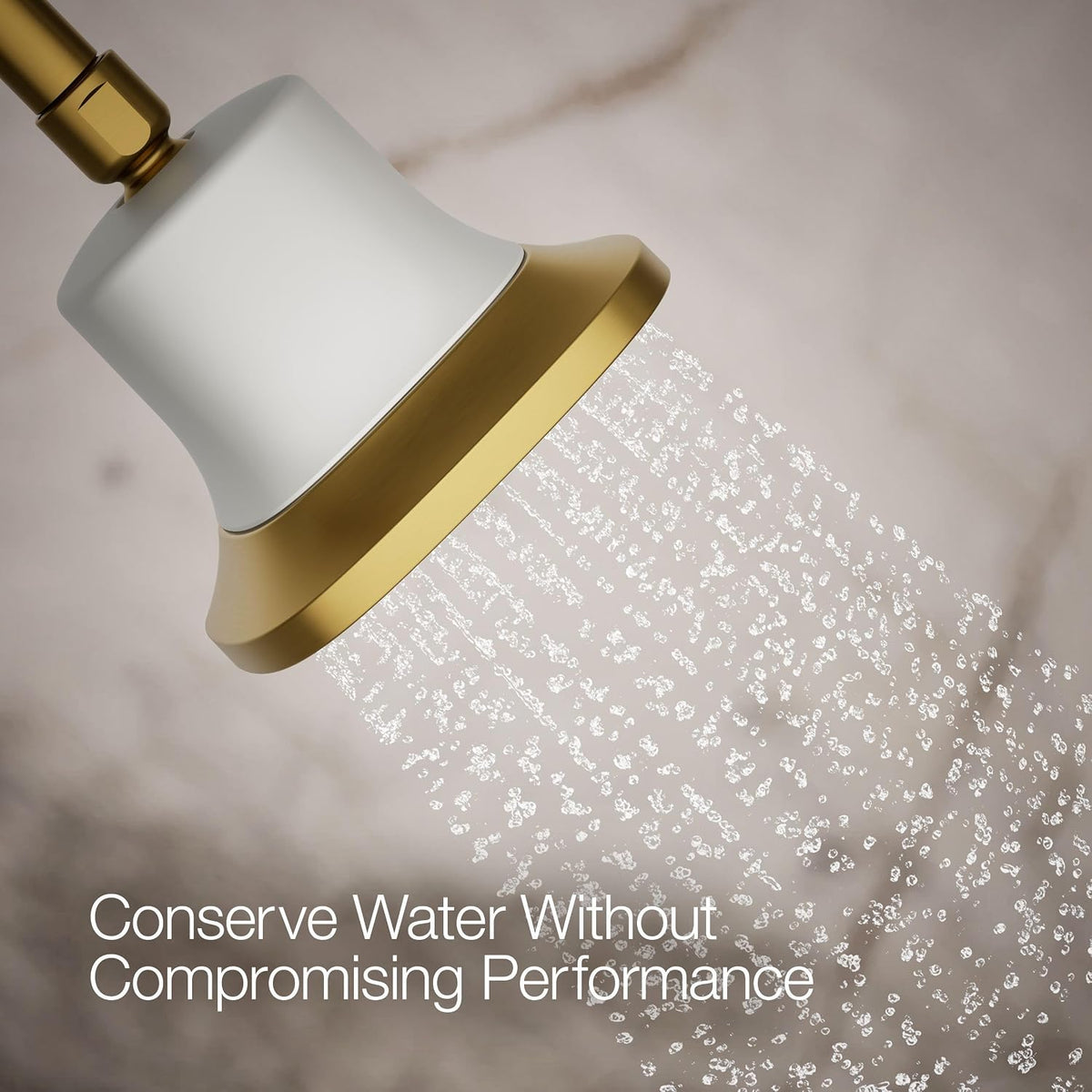 KOHLER 33631-Y-BN Cinq Round Single-Function Filtered Showerhead, Five-Layer Filtration, 2.5 GPM, Full Coverage Spray, Premium Durable Material, Vibrant Brushed Nickel