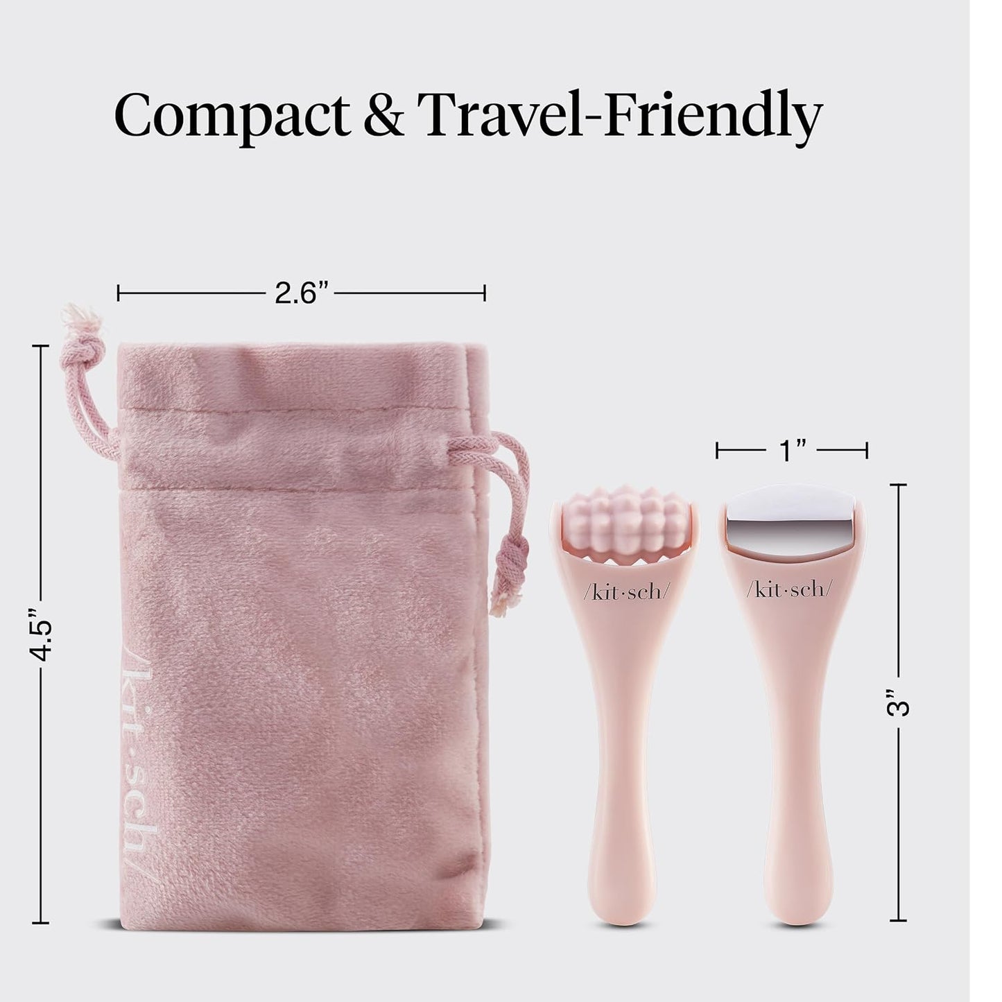 Kitsch Ice Roller for Face – Stainless Steel Ice Face Roller to Reduce Puffiness, Redness & Headaches – Cooling Facial Roller for Skin Care, Irritation Relief & Spa-Like Experience at Home-Pink
