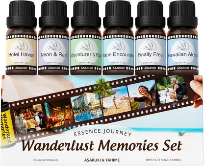 ASAKUKI Essential Oils for Diffuser –6 Mood Essential Oil Blends (Breathe, Uplift, Sensual, Balance, Unwind, Rest) for Morning to Night Rituals, Home & Daily Use-Thoughtful Gift