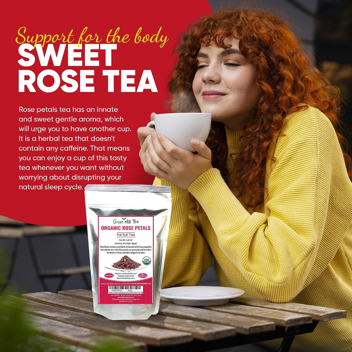 Greenhilltea Rose Petals Dried Flowers in Resealable Pouch, Edible Flowers for Herbal Tea, Rosewater, Baking, Decorating Desserts, 1 OZ bag