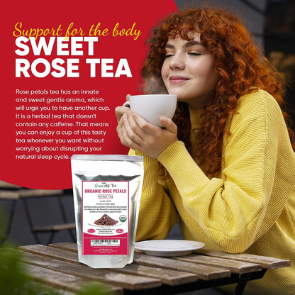 Greenhilltea Rose Petals Dried Flowers in Resealable Pouch, Edible Flowers for Herbal Tea, Rosewater, Baking, Decorating Desserts, 1 OZ bag