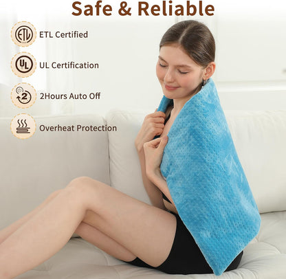 Electric Heating Pad HSA Eligible, Heated Pad for Back Neck Shoulder Pain Relif, Heating Pad for Period Cramps with 2H Auto Shut Off and 4 Heating Levels, 12"x24" Dark Grey