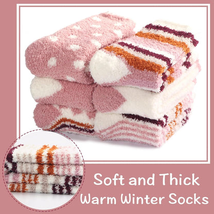 Plush Fuzzy Socks for Women Fluffy Cozy Slipper Socks Fall Thanksgiving Birthday Gifts for Her