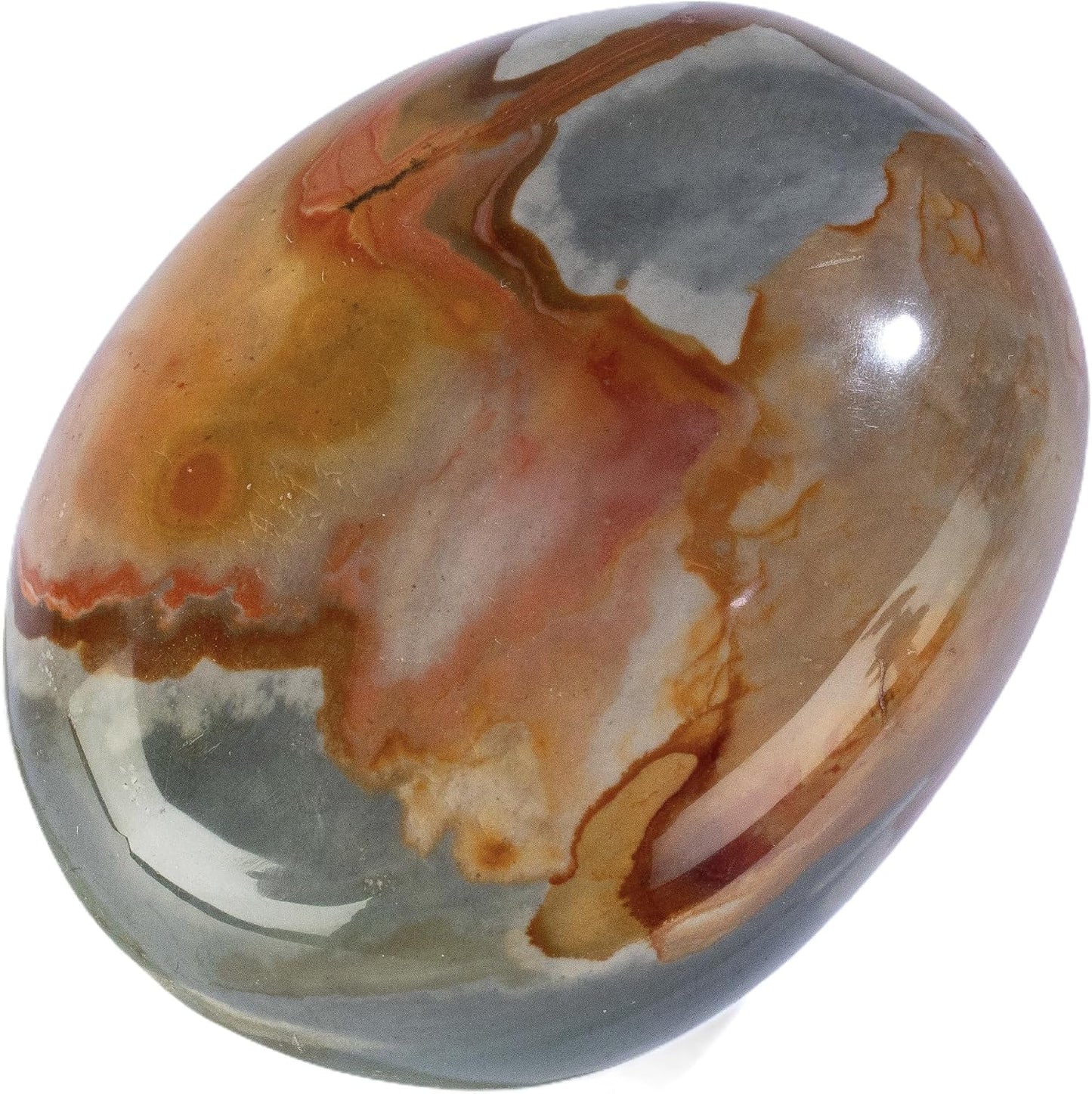 KALIFANO Palm Stone with Healing & Calming Effects - AAA+ Grade High Energy Worry Stone with Information Card - Reiki Crystal Used for Courage (Family Owned and Operated)
