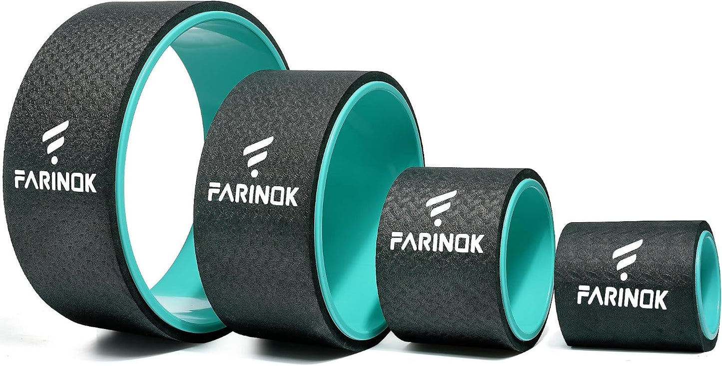 Yoga Wheel Set of 3+1, Upgraded 10MM Thick Back Wheels for Pain Relief & Stretching, Strongest Back Roller for Deep Tissue Massage, Improving Yoga Poses Backbend