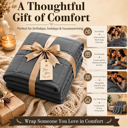 L'AGRATY Weighted Lap Pad 7lb: Small Weighted Blanket for Adults - Cooling Portable Travel Blanket for Relaxation Sleeping - Washable All-Season (29" x 24")