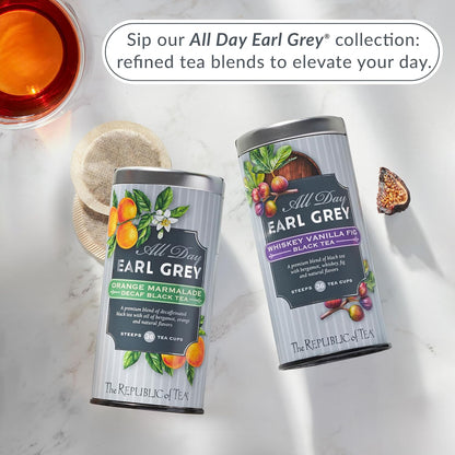 The Republic of Tea All Day Earl Grey Whiskey Vanilla Fig Black Tea, 36 Ct