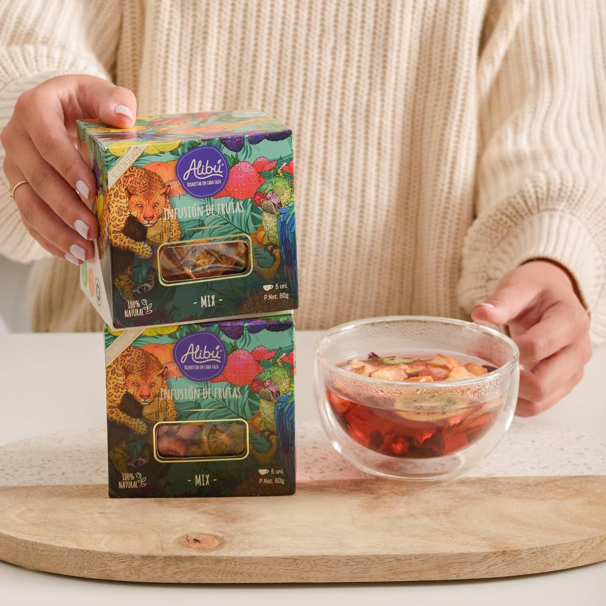 Alibú Dried Fruit Tea Infusions - Variety Pack - Certified Vegan, 100% Natural, Hot or Iced, Caffeine Free, Eat and Drink -.12 oz