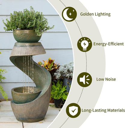 Sunlinua Modern Indoor Tabletop Water Fountain for Office Decor