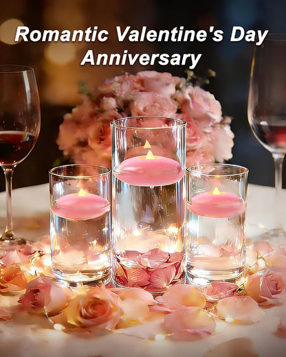 Homemory 24 Pack 3” Flameless Led Floating Candles, 200 Hour White Battery Operate Waterproof Tealights for Cylinder Vases, Centerpieces at Wedding Decor, Party, Pool