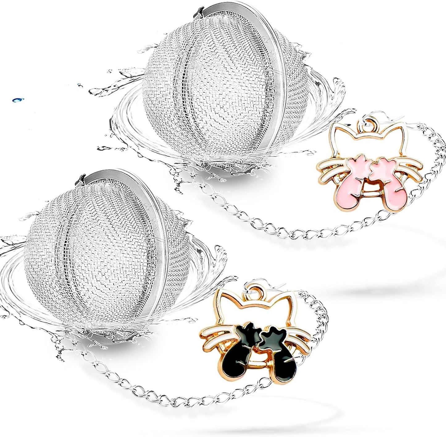 NSTaygate 2pcs Tea Infuser,Loose Leaf Tea Steeper Tea Strainer with Charm Handmade Dragonfly Butterfly Pendant Tea Ball Tea Filter Tea Infusers for Loose Tea
