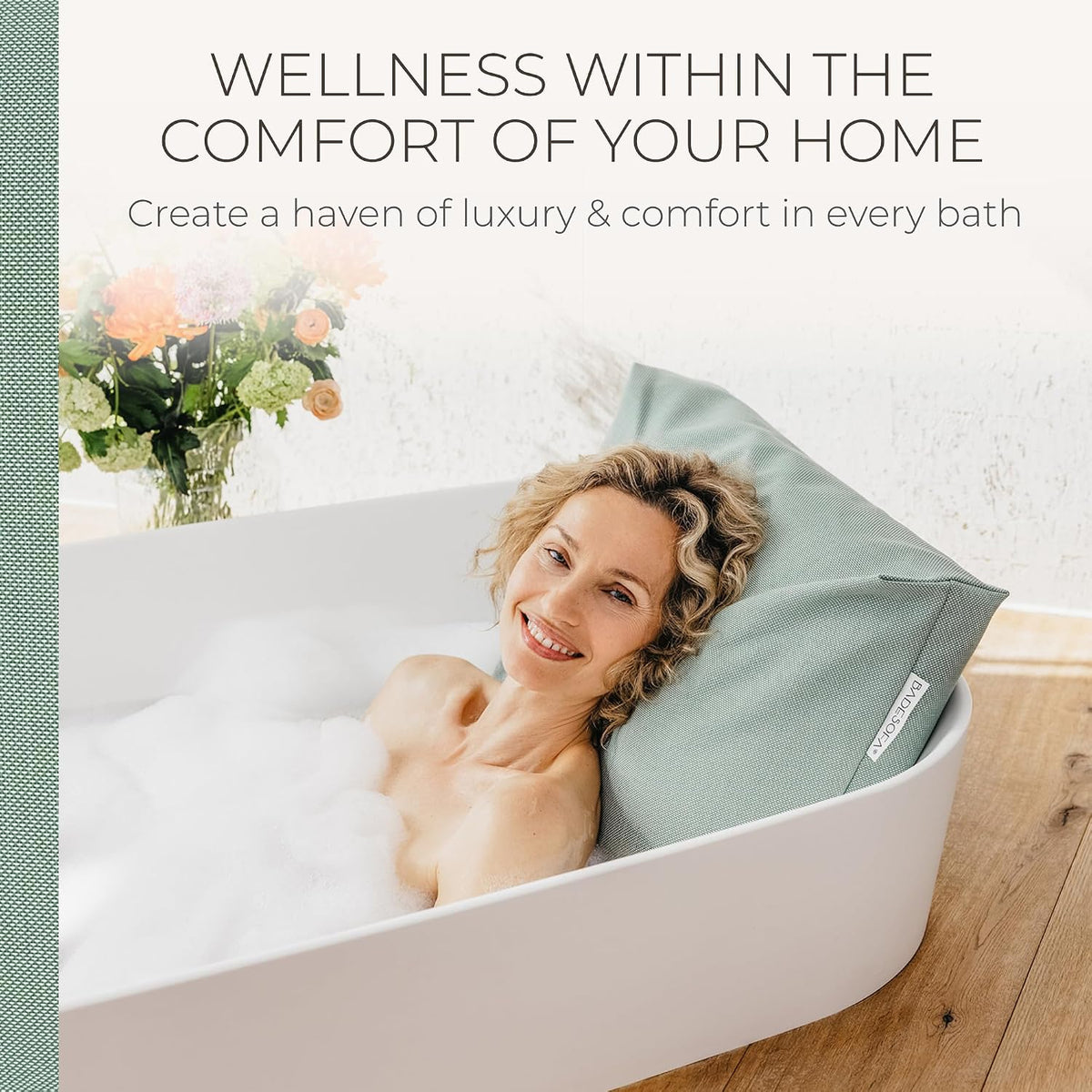 BADESOFA® Luxury Bath Pillow M in Ivory, Quick-Drying Bath Back Pillow