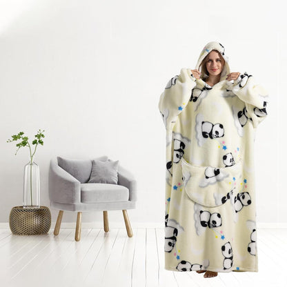 Capecage Blanket Hoodie, Long Hooded Blanket Sweatshirt as Birthday Gifts for Women Men, Long Wearable Blanket for Women Men.