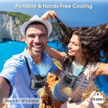40H Portable Waist Fan, Rechargeable Wearable Shirt Clip Fan with Light, 16000 RPM Cooling Neck Body, Powerful 5 Speeds Belt Personal Cooling Fans for Outdoor Jobsite Camping Travel