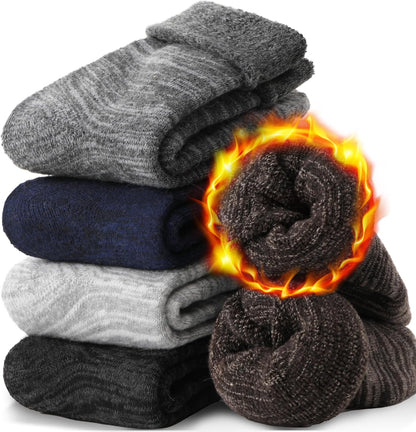 EBMORE 5 Pairs Women Merino Wool Boot Socks Warm Thermal Winter Thick Hiking Cozy Cabin Crew Comfy Socks for Ladies