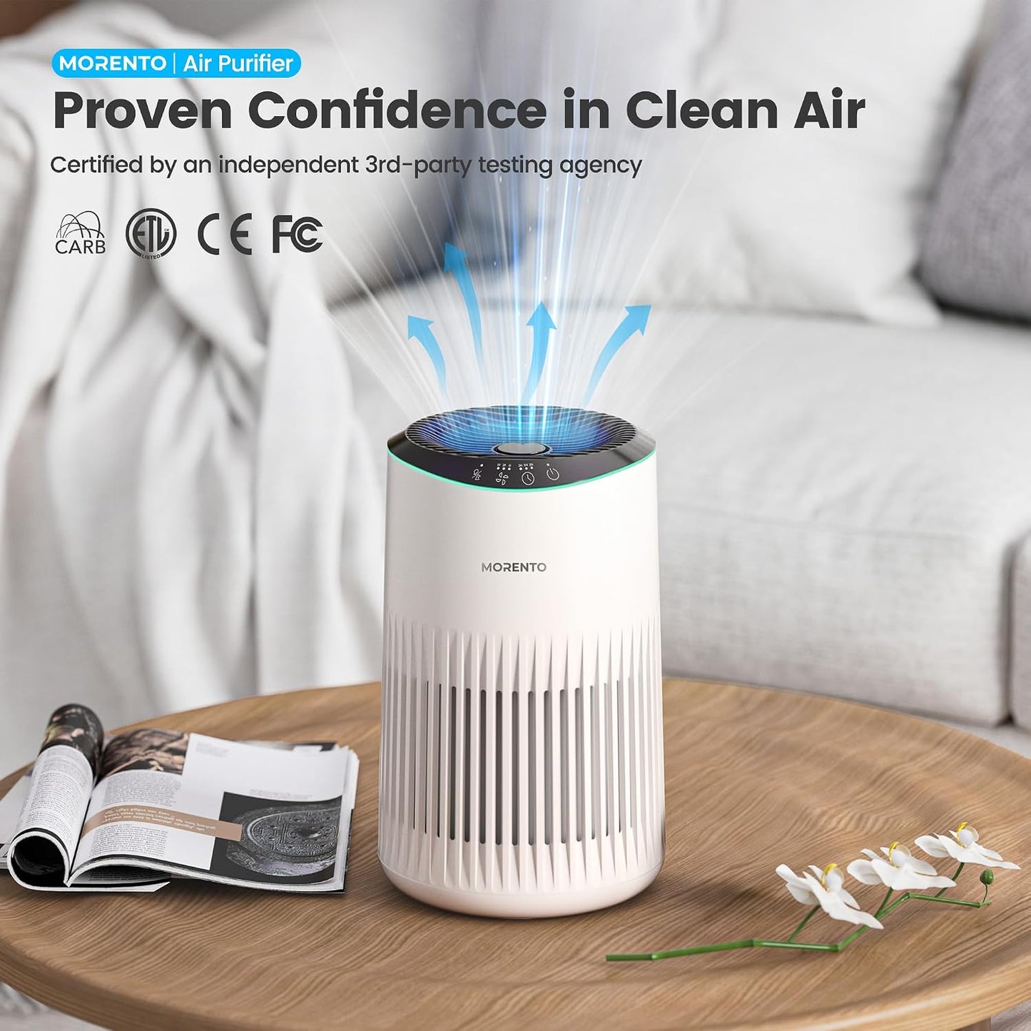 Air Purifiers for Bedroom Home for Smoke Pet Dander Odors 2 Pack Ivory